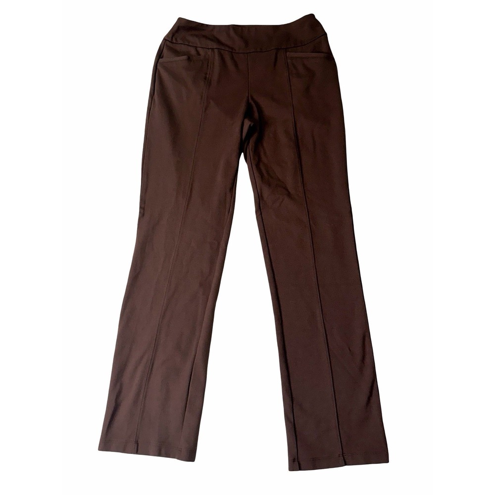 Cato Brown Dress Pants Womens Small Pull On Stretch Straight Leg Career Stretchy